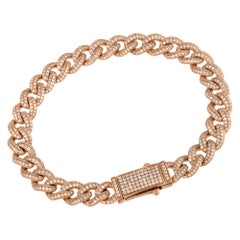 Chain Pink Gold 18K Bracelet Diamond for Her