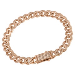 Chain Pink Gold 18K Bracelet Diamond for Her