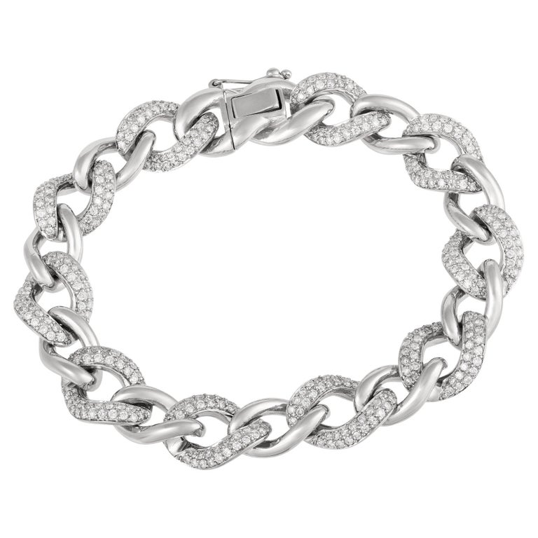 Chain Pink Gold 18K Bracelet Diamond for Her For Sale at 1stDibs