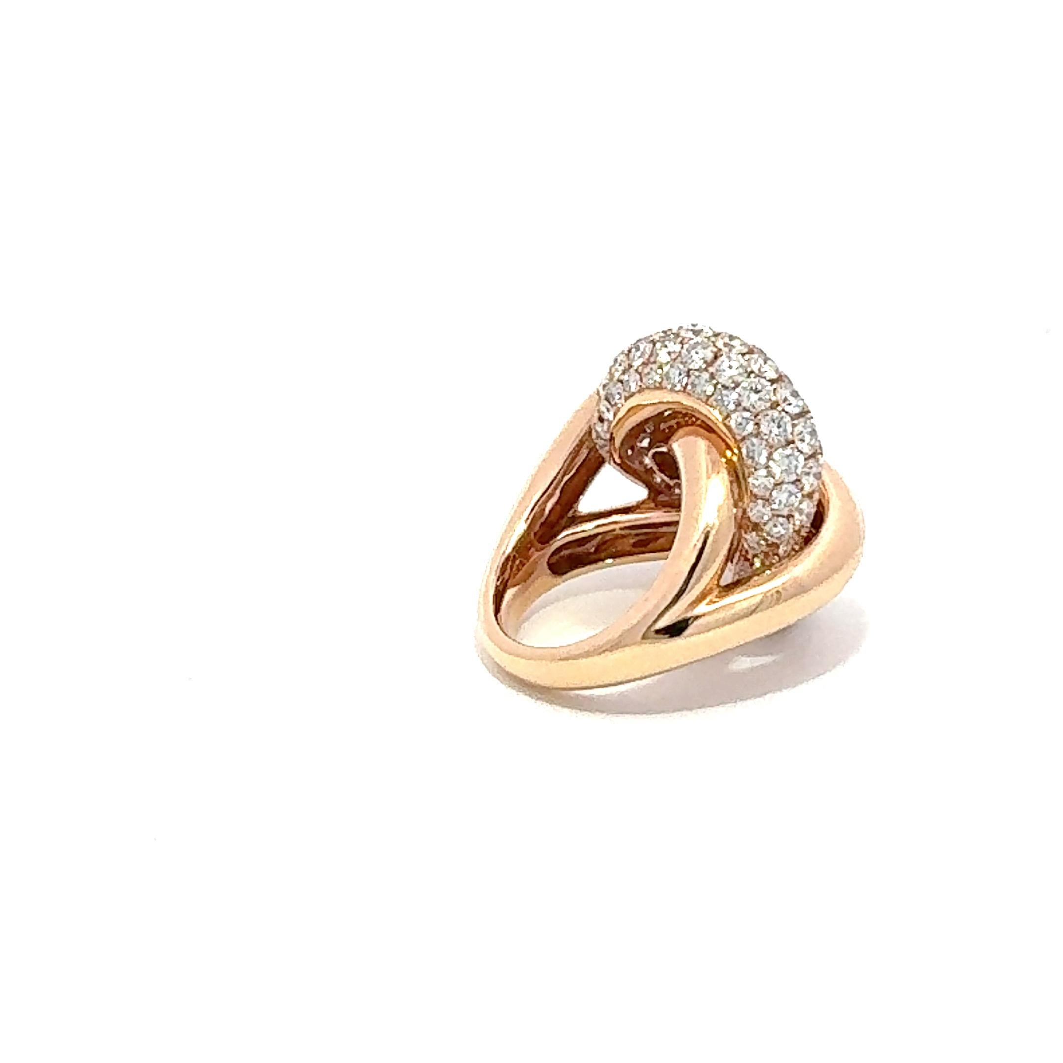 Modern Chain Style Diamond 18K Yellow Gold Ring For Her For Sale