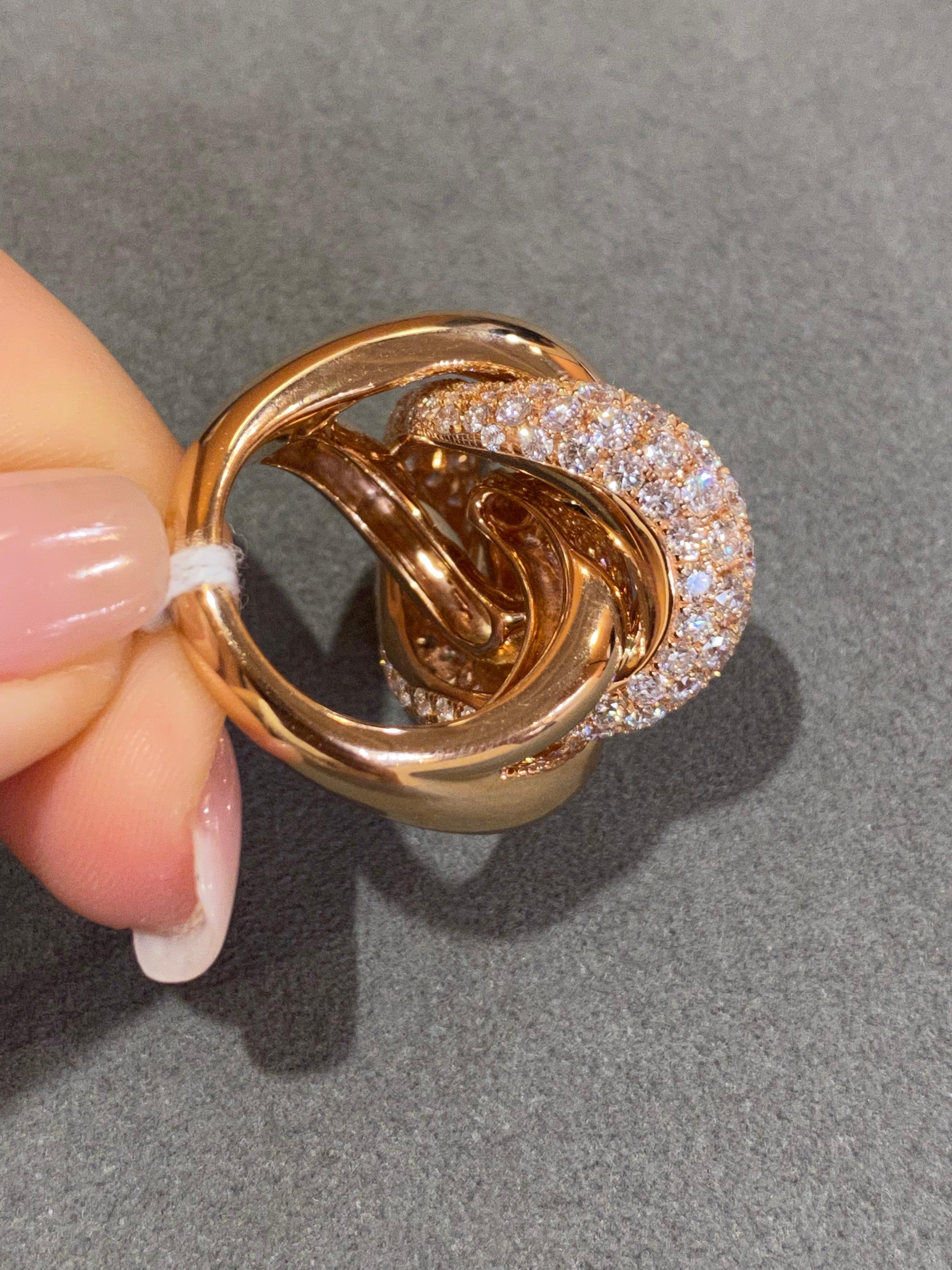 Kette Stil Diamant Rose 18K Gold für Sie (Rundschliff) im Angebot