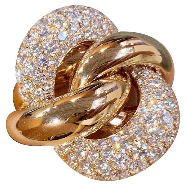 Kette Stil Diamant Rose 18K Gold für Sie im Angebot