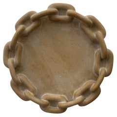 Chain Tray: Sculptural Link Tray in Honeycomb Jaisalmer Stone by Anastasio Home