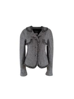 Chanel Chain Trim Boucle Tweed Blazer Jacket