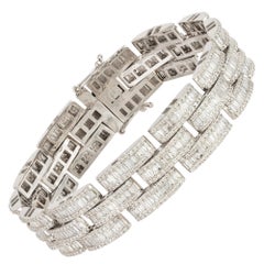 Chain Type Band White Gold 18K Bracelet Diamond for Her