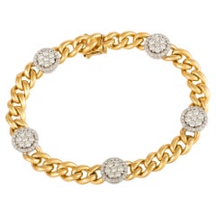 Chain Unique White Yellow Gold 18K Bracelet Diamond for Her