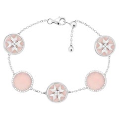 Kette Weißgold 14K Armband Diamant Opali für Sie