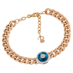 Chain White Pink Gold 18K Bracelet Diamond for Her