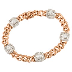 Bracelet en or blanc et rose 18K avec diamants pour elle