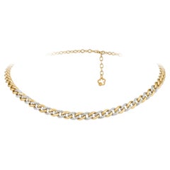 Kette Weißes Gelbgold 18K Halskette Diamant für Sie