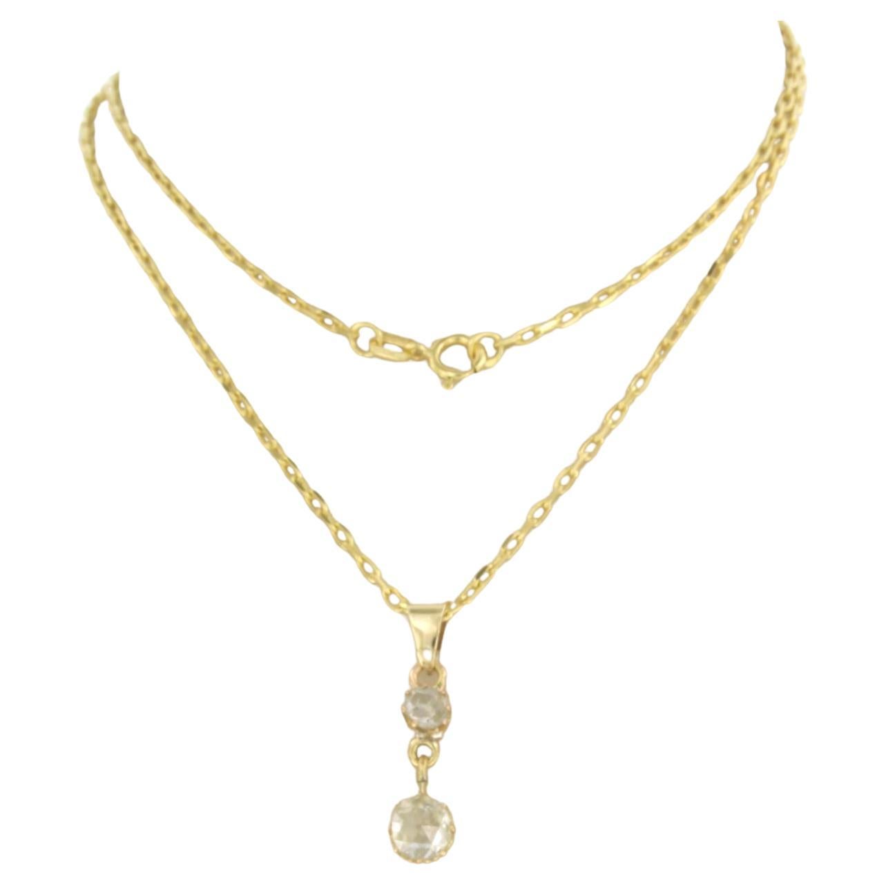 Chain with pendant with diamonds 14k yellow gold