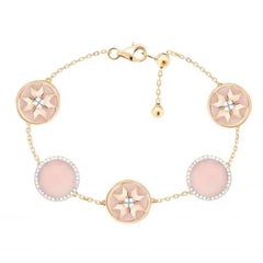 Chain Rose Gold 14K Bracelet Diamond Opal For Her