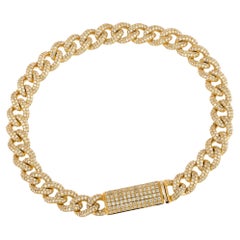 Chaîne en or jaune 18K Bracelet diamant pour elle