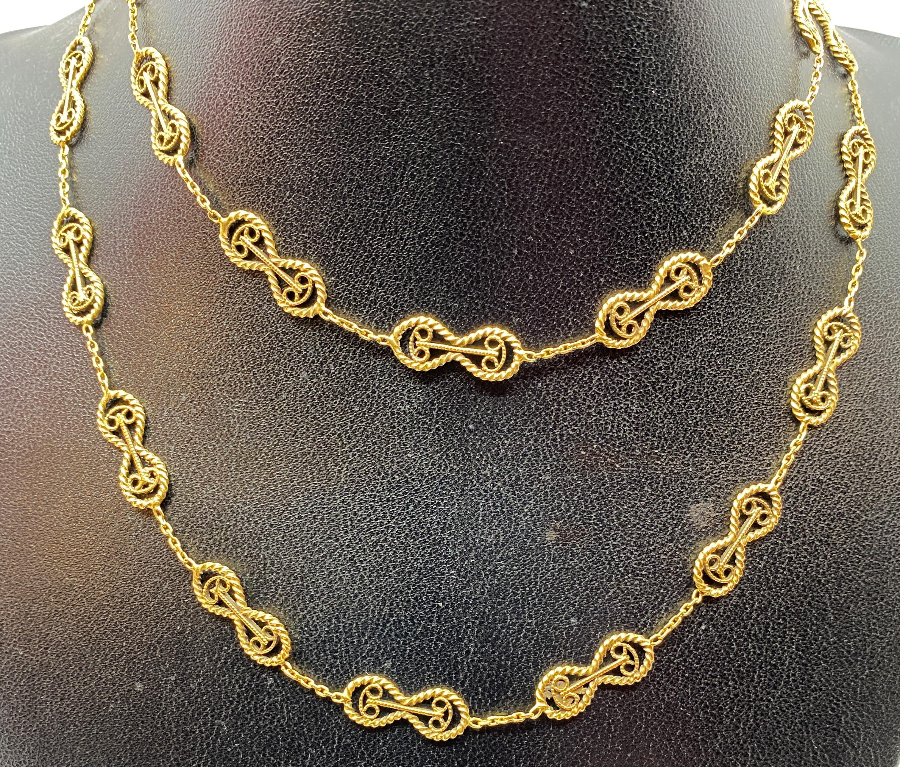 collier maille filigrane or 18 carats