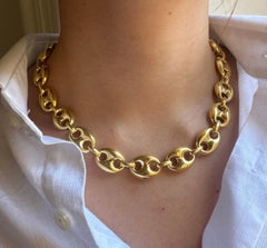 Chaine d'Ancre Marine 24K Gold Plated Silver Sterling Necklace cm 45