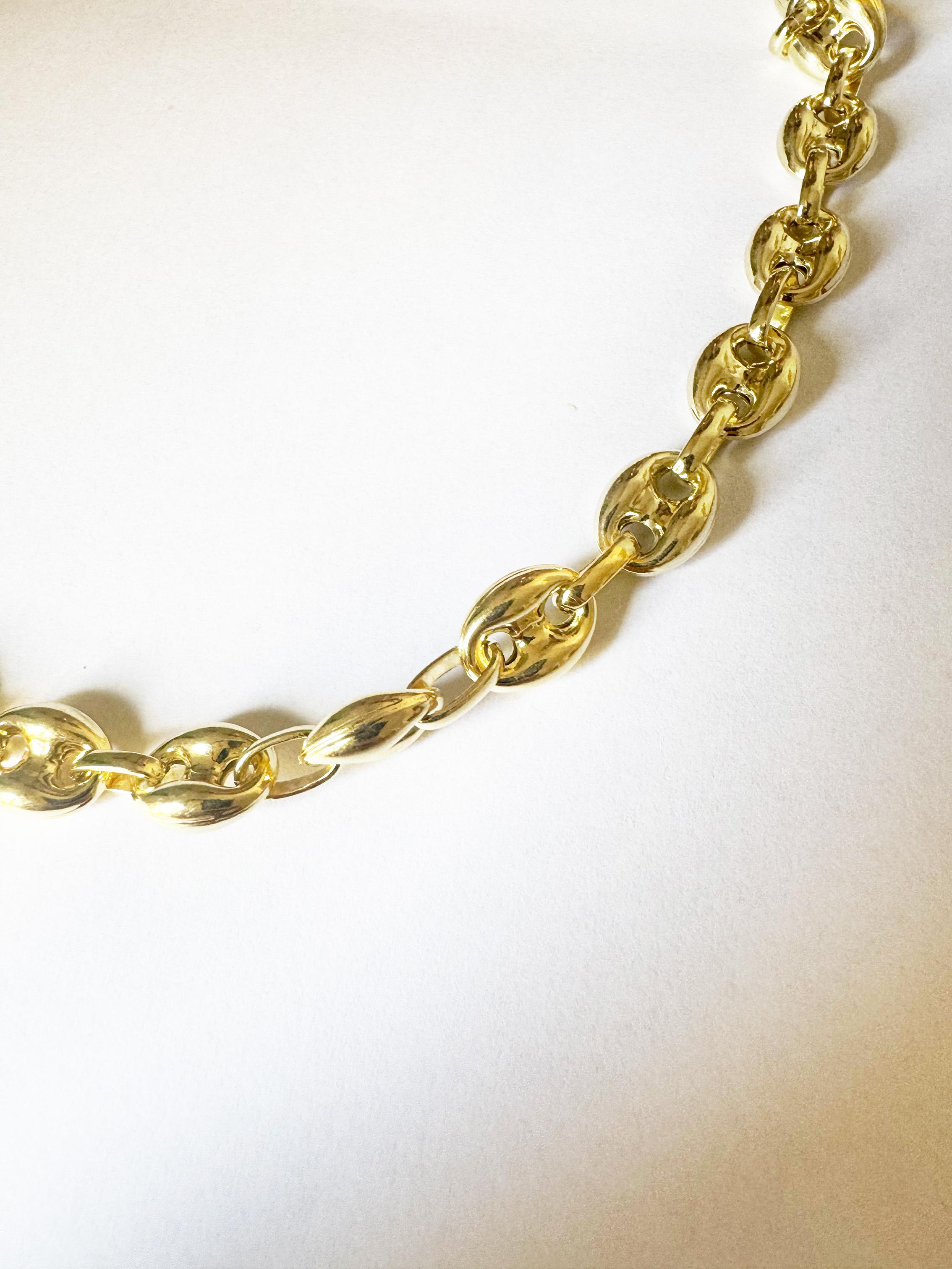 Chaine d'Ancre Marine 24K vergoldete Silber-Sterlingsilber-Halskette cm 45 im Zustand „Neu“ im Angebot in Rome, IT