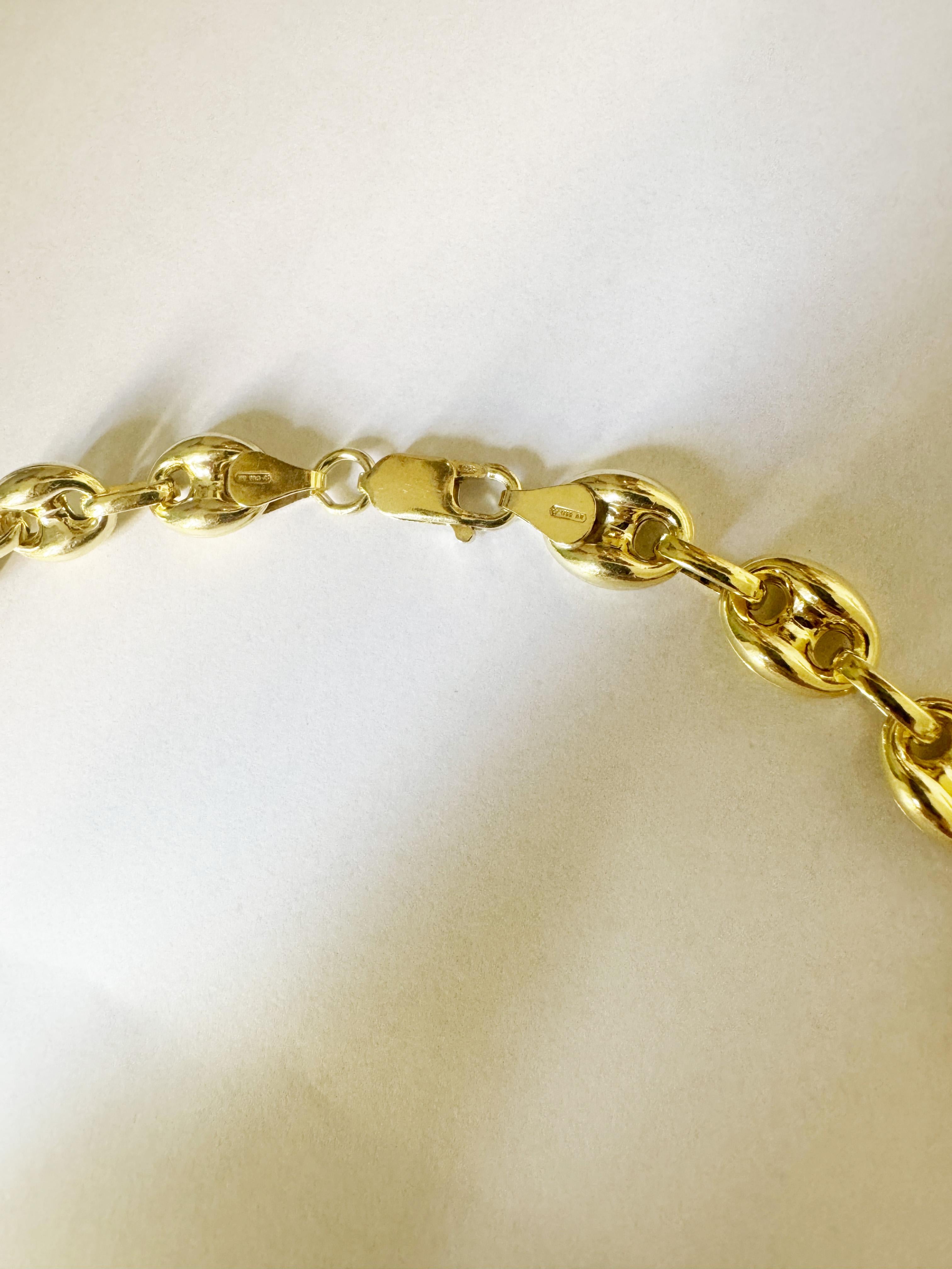 Chaine d'Ancre Marine 24K vergoldete Silber-Sterlingsilber-Halskette cm 45 im Angebot 1