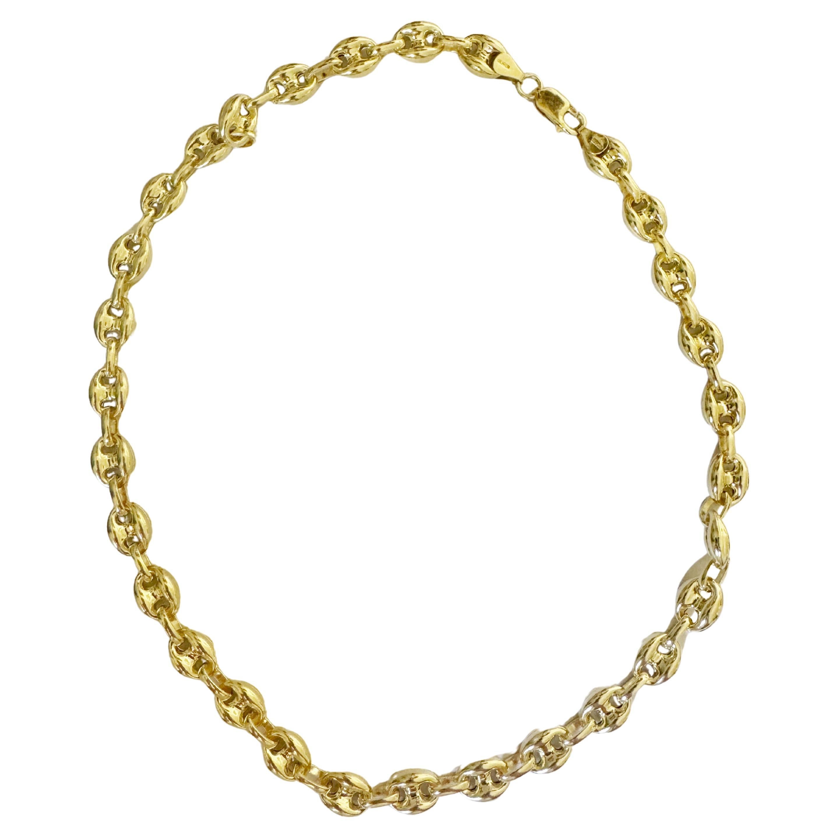 Chaine d'Ancre Marine 24K Gold Plated Silver Sterling Necklace cm 45