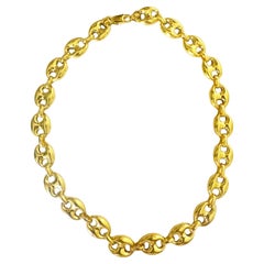 Chaine d'Ancre Marine 24K Gold Plated Silver Sterling Necklace cm 45