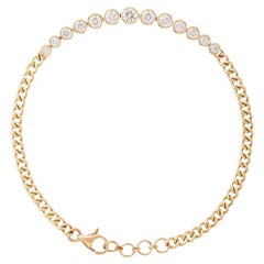 Chained Radiance 14K (or 18k upon request) Yellow Gold Diamond Link Bracelet