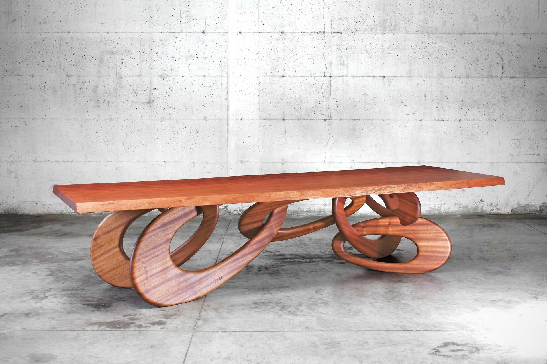 Chained Up Dining Table by Barberini & Gunnell
Limited Edition of 15
Dimensions: D 120 x W 320 x H 76 cm.
Materials: Solid wood.

The inspiration for this table came from observing the gigantic iron chains that are used for tying up enormous