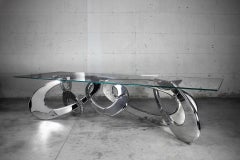 Chained Up Steel Dining Table by Barberini & Gunnell
