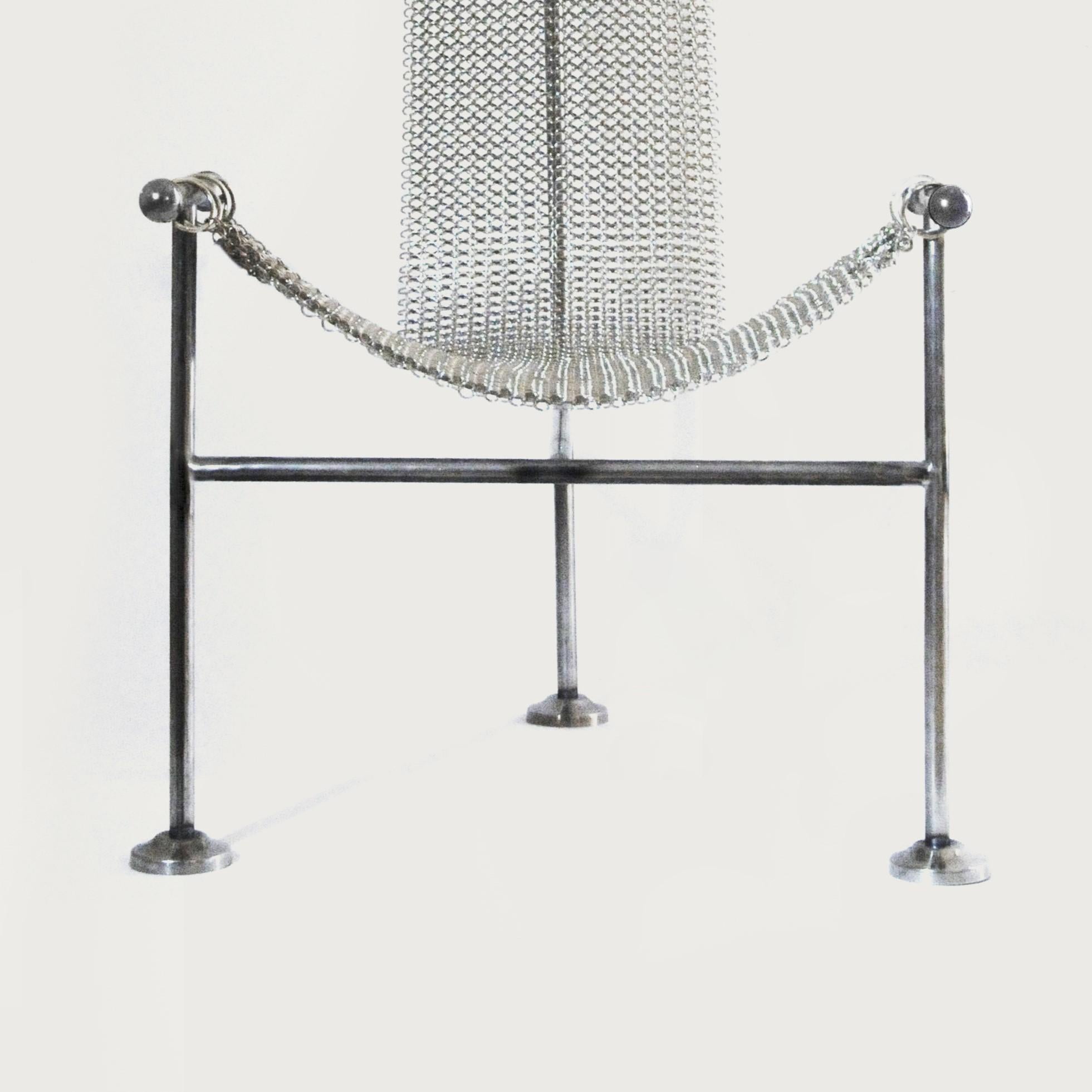 Mexican Chainmail Chair by Panorammma For Sale