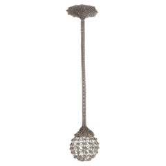 Pendentif en forme de cotte de mailles en acier nickelé, verre, panneau de LED par Panorammma