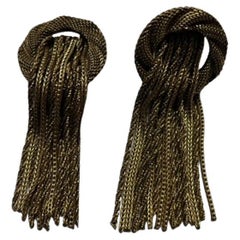 Chains Dangling Gold Clip-on Earrings