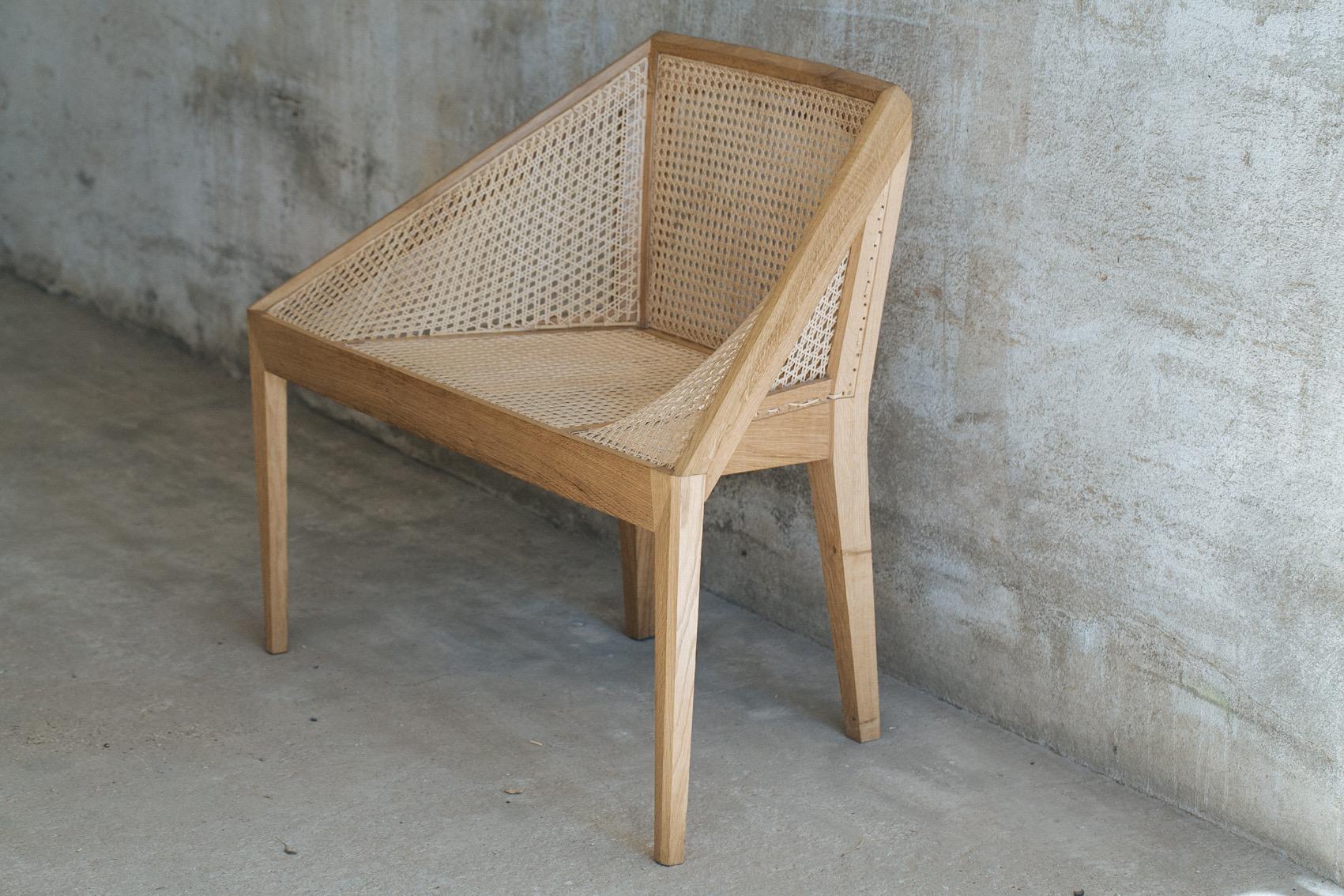 Chair 1. Wicker Weave Light and Sculptural Lounge Chair Prototype by Tomaz Viana In New Condition For Sale In Cascais, PT