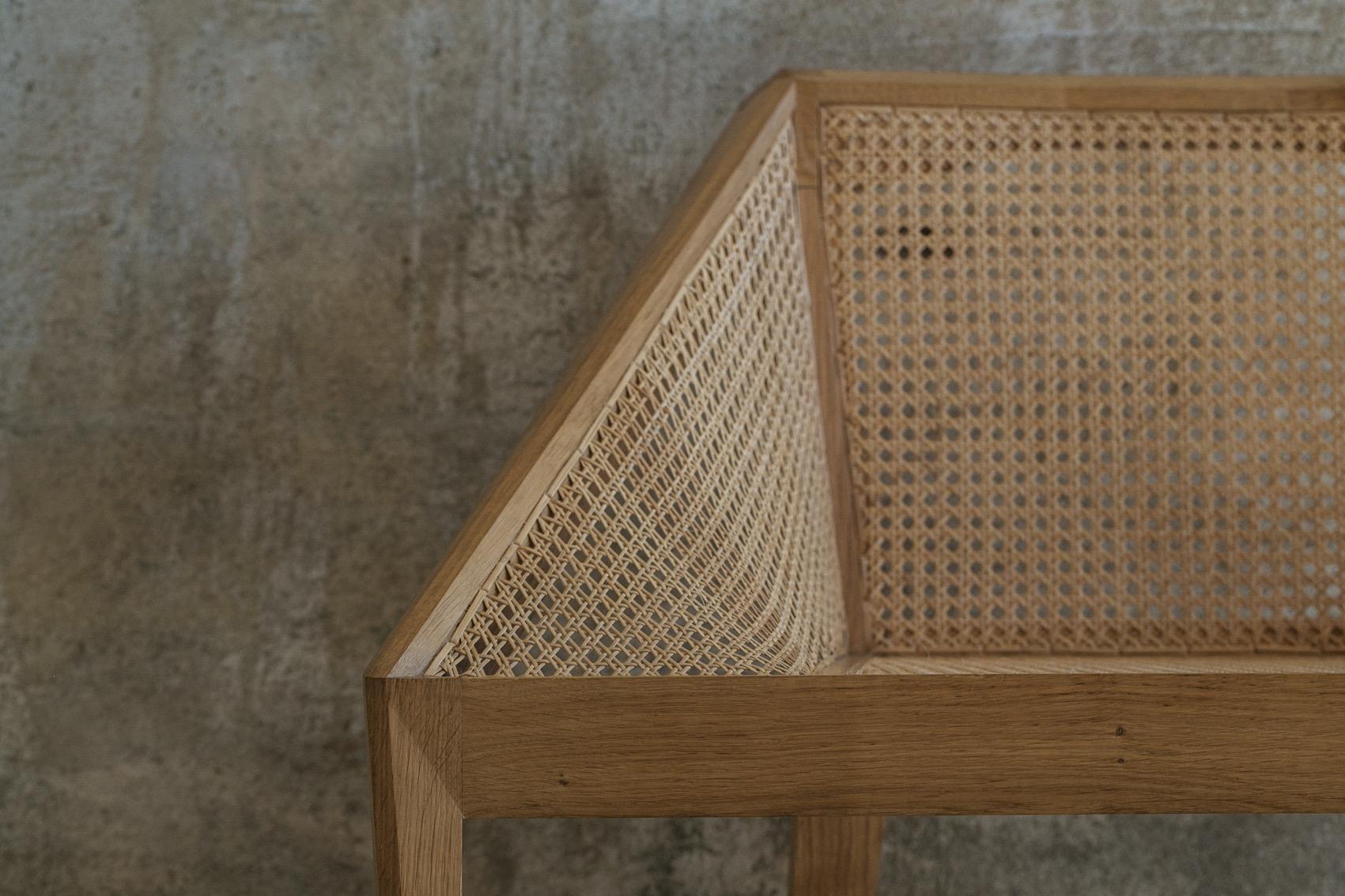 Contemporary Chair 1. Wicker Weave Light and Sculptural Lounge Chair Prototype by Tomaz Viana For Sale