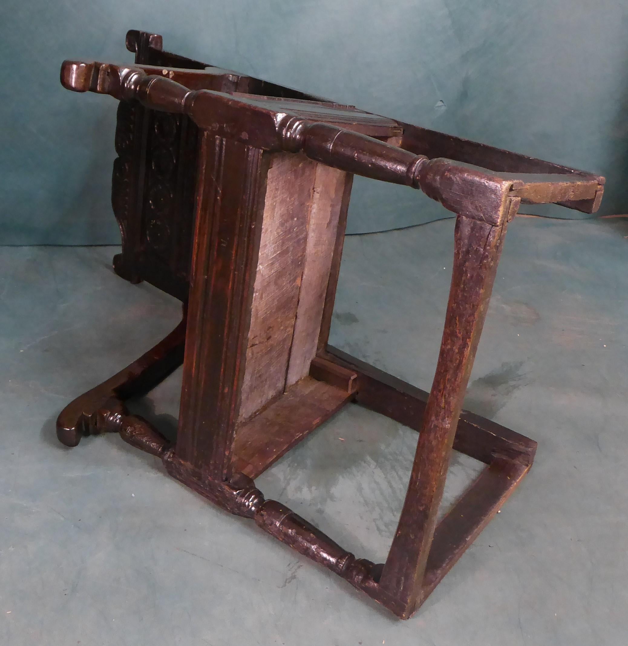 17th century oak chair with original rich patina
measurements approximate