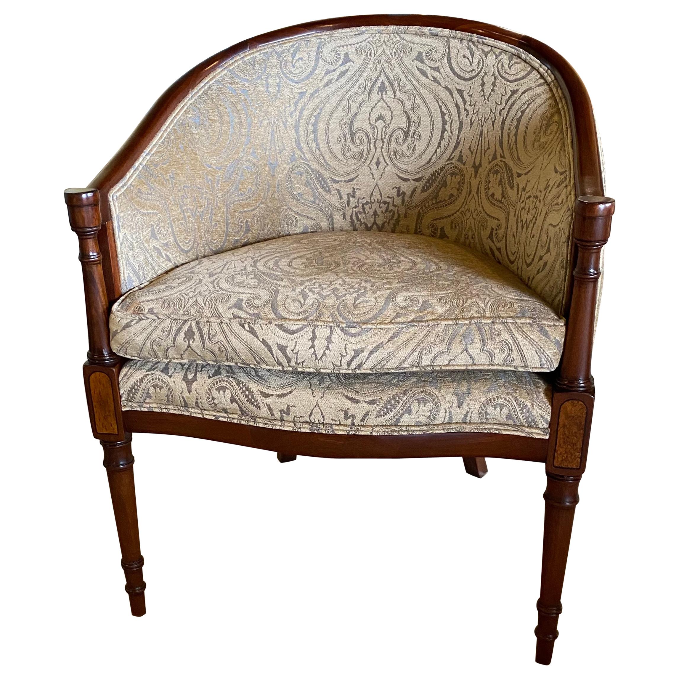 Chair, 18th Century Style, Show Wood Arm Chair, Hepplewhite Style Frame