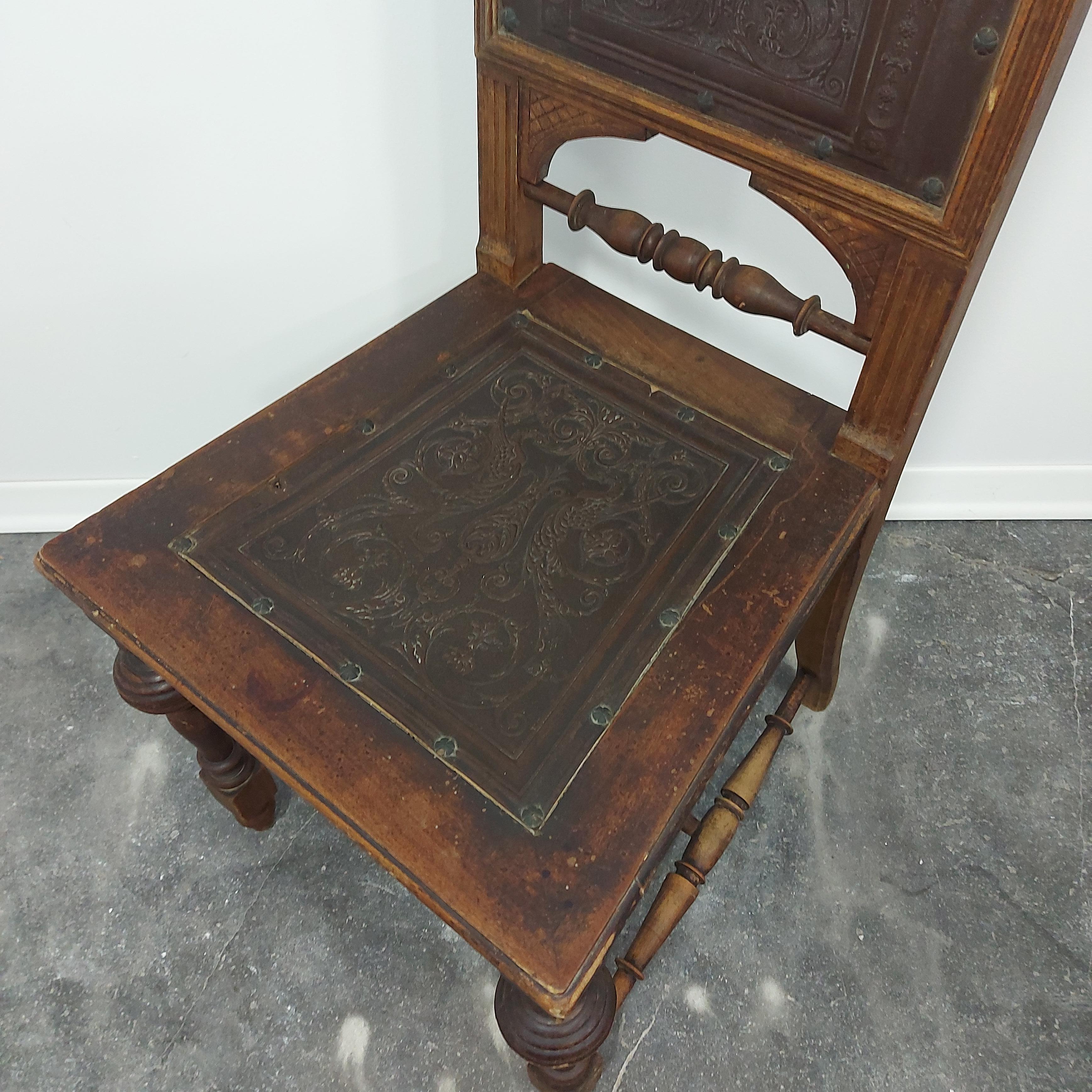 Chair 1930s.

Well preserved in great firm condition.

Rare find.

Material: Leather, Oak Hardwood