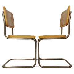 CESCA Chair, 1980s, Pair Design Classic with Gilded Frame