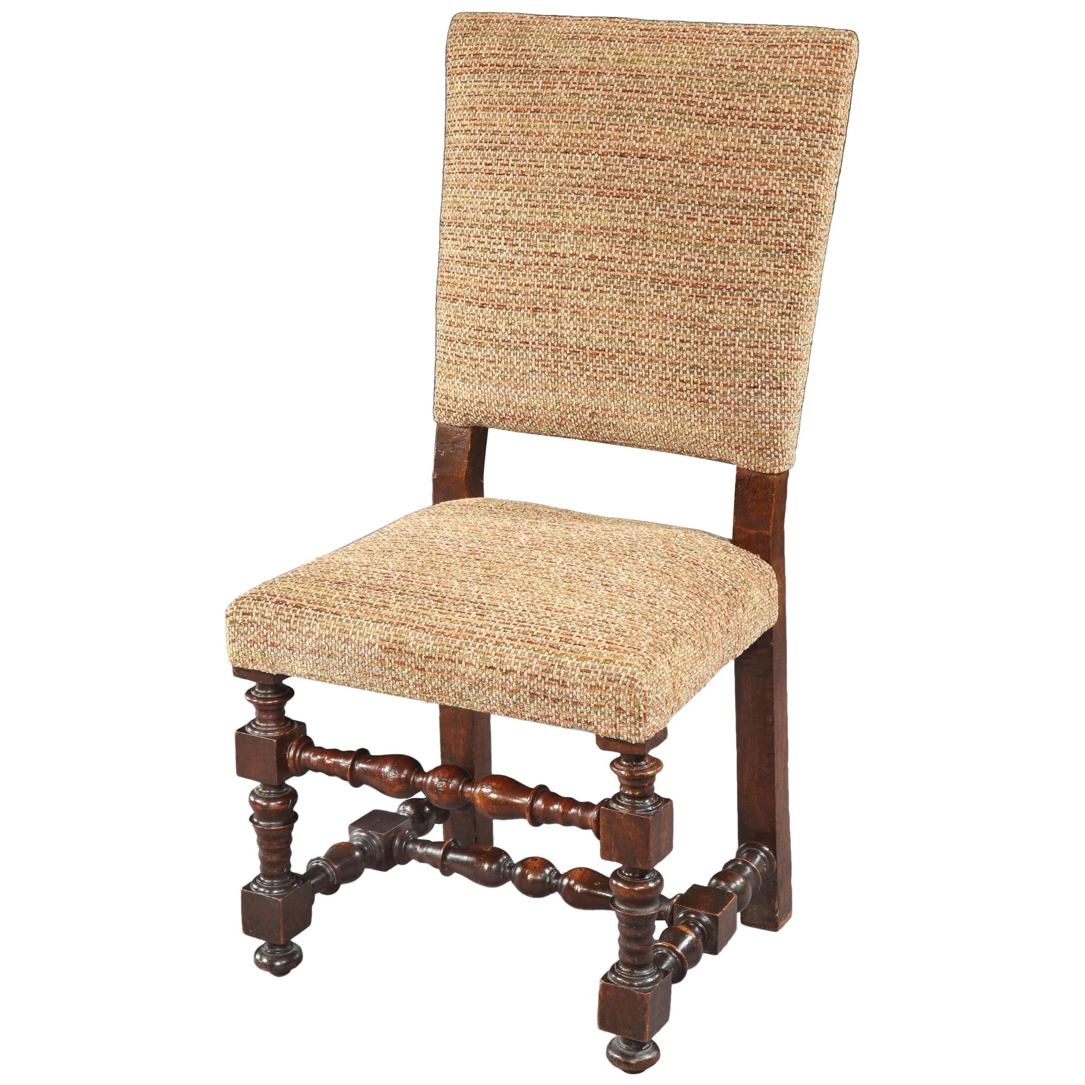 Chaise, XIXe siècle, italienne, baroque, noyer, tapissée, Missoni