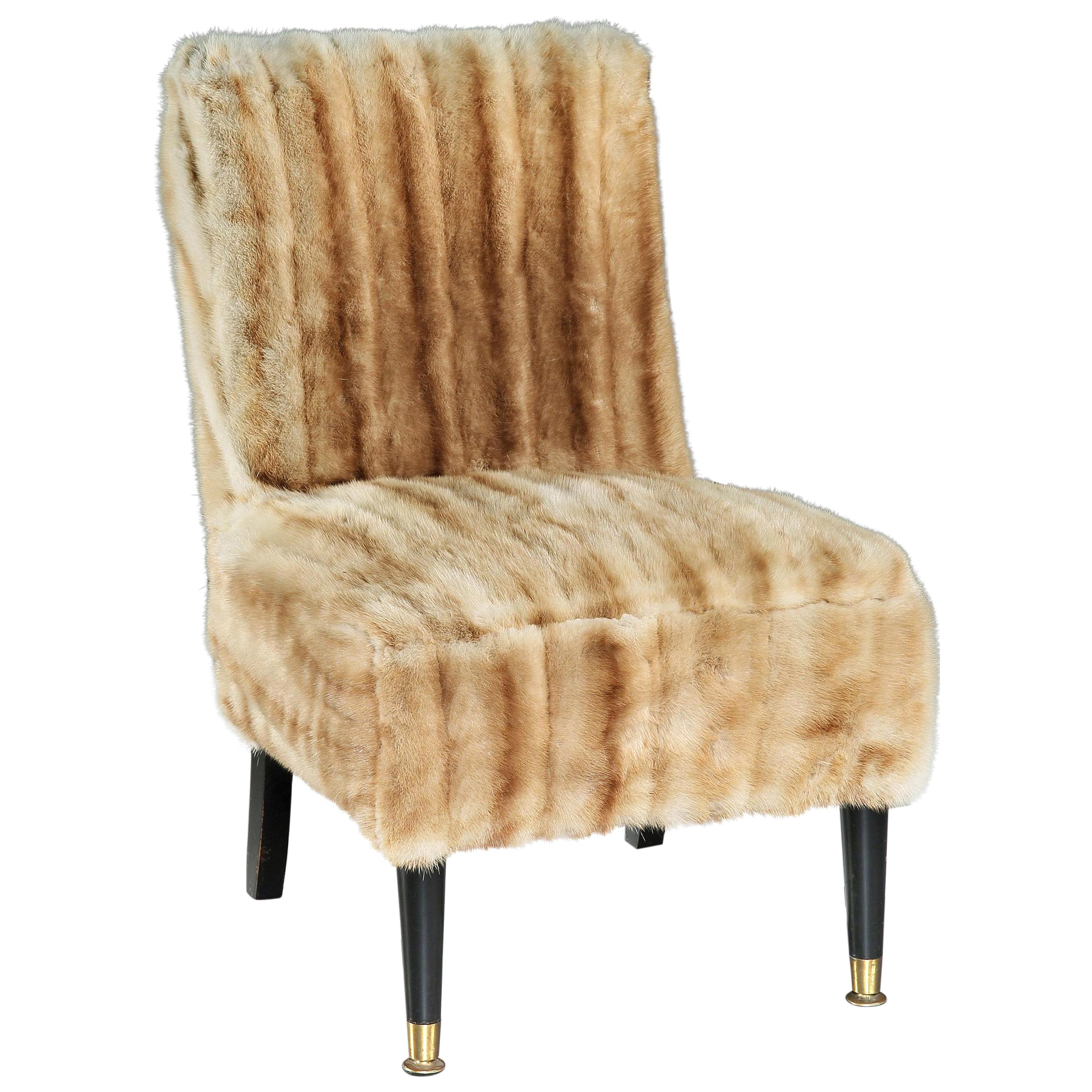 Chair, 20th Century, English, Modern, Upholstered, Mink For Sale