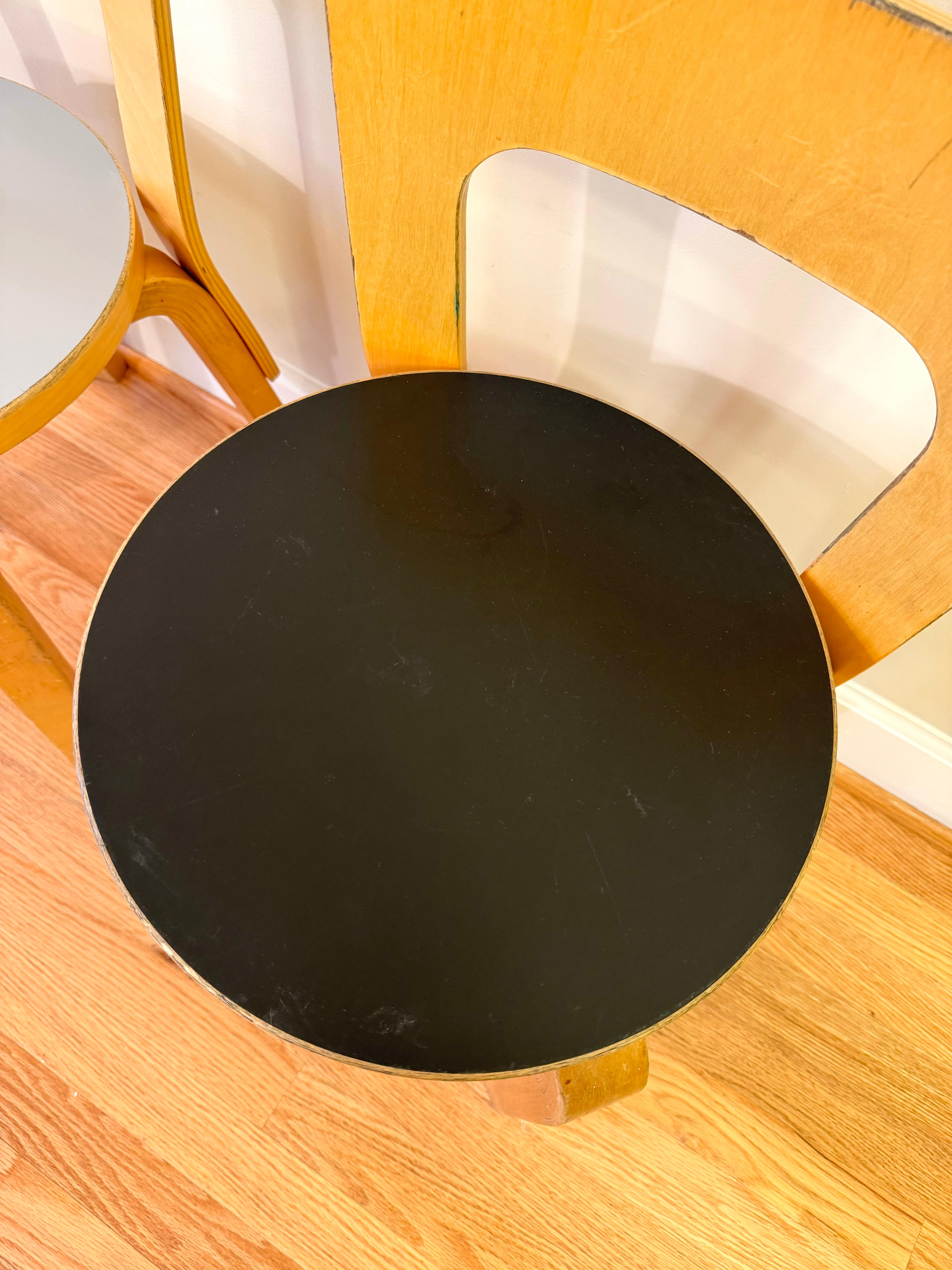 Finnish Chair 65 by Alvar Aalto for Artek (Black Linoleum)
