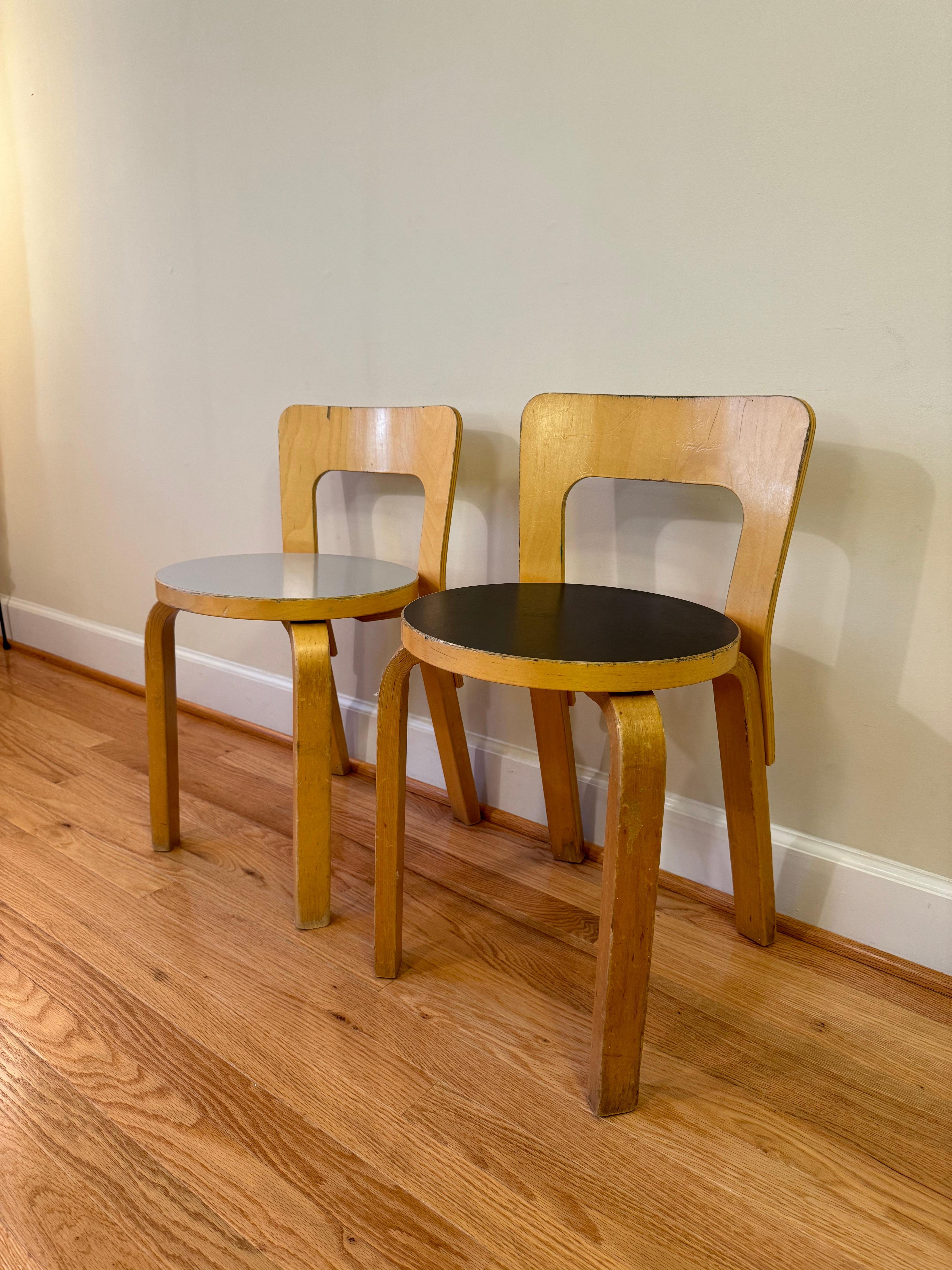 Chair 65 by Alvar Aalto for Artek (Black Linoleum) 1