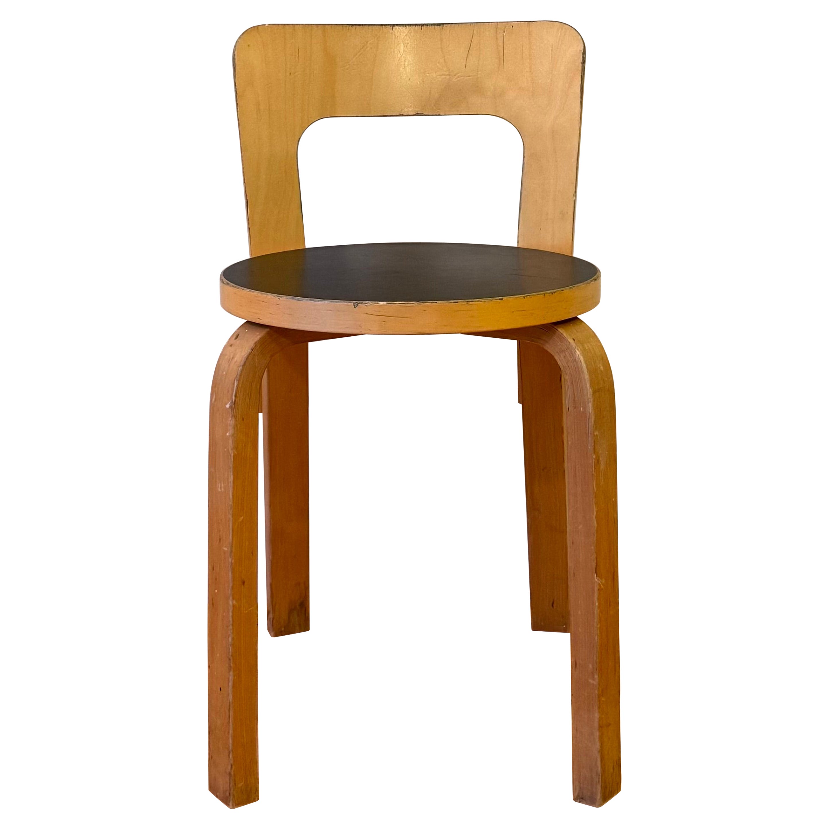 Chair 65 by Alvar Aalto for Artek (Black Linoleum)
