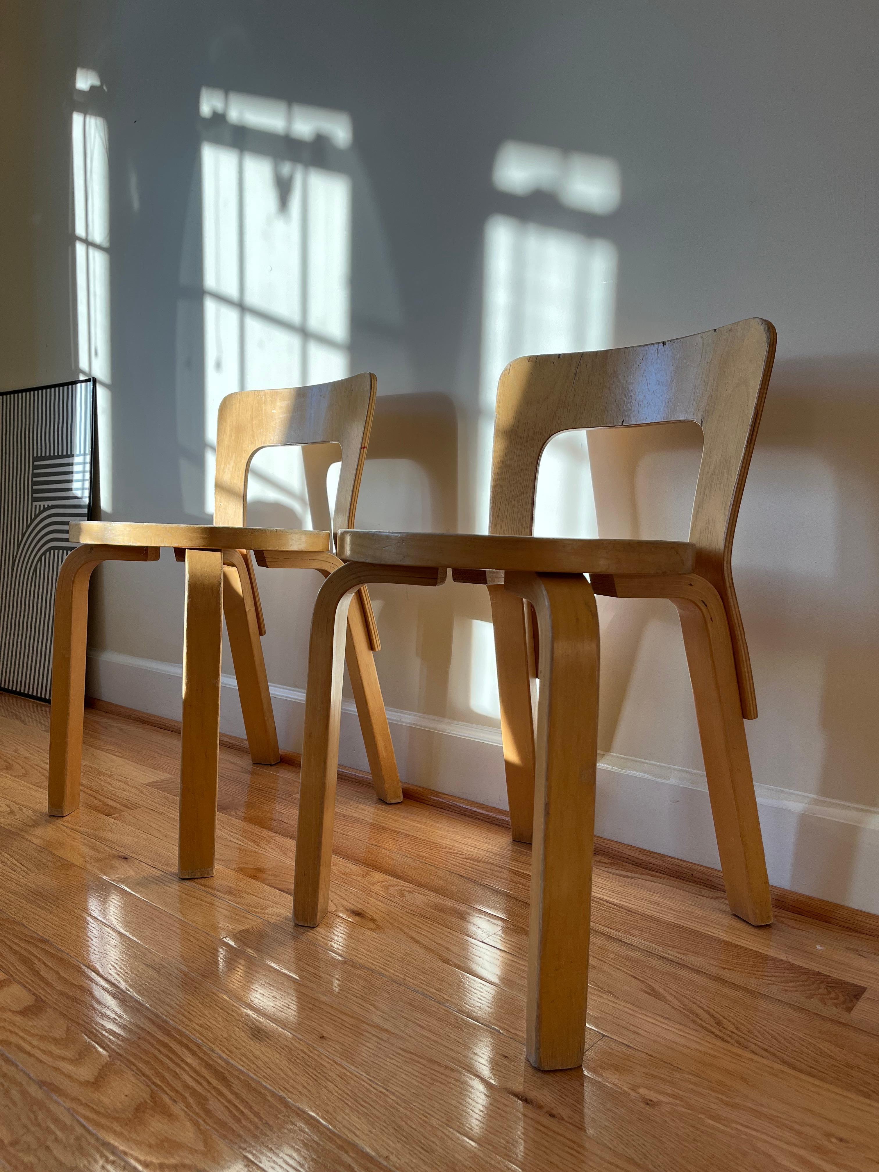 Bentwood Chair 65 by Alvar Aalto for Artek (Blue Linoleum)