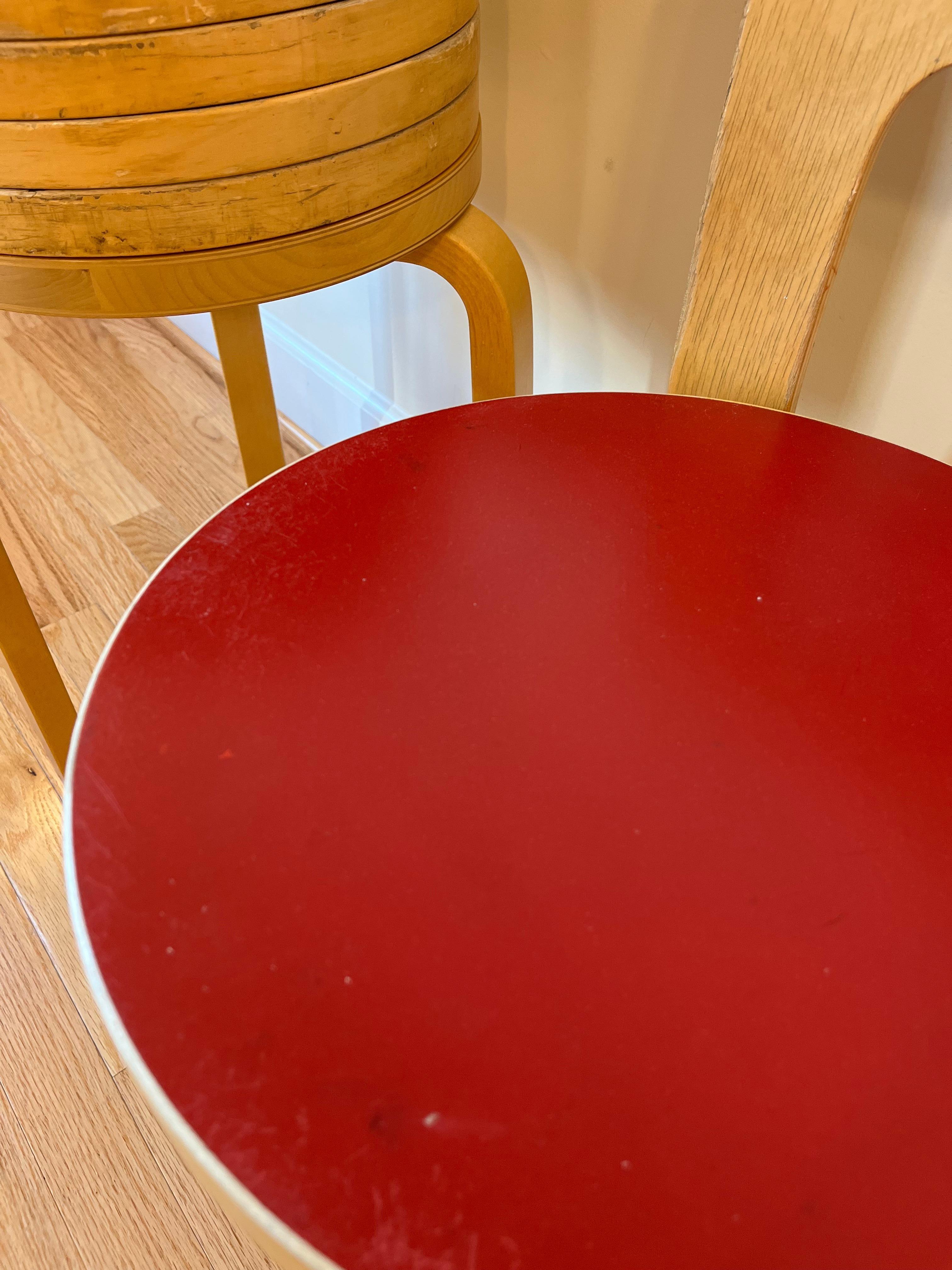 Chair 65 by Alvar Aalto for Artek (Red Linoleum) 5