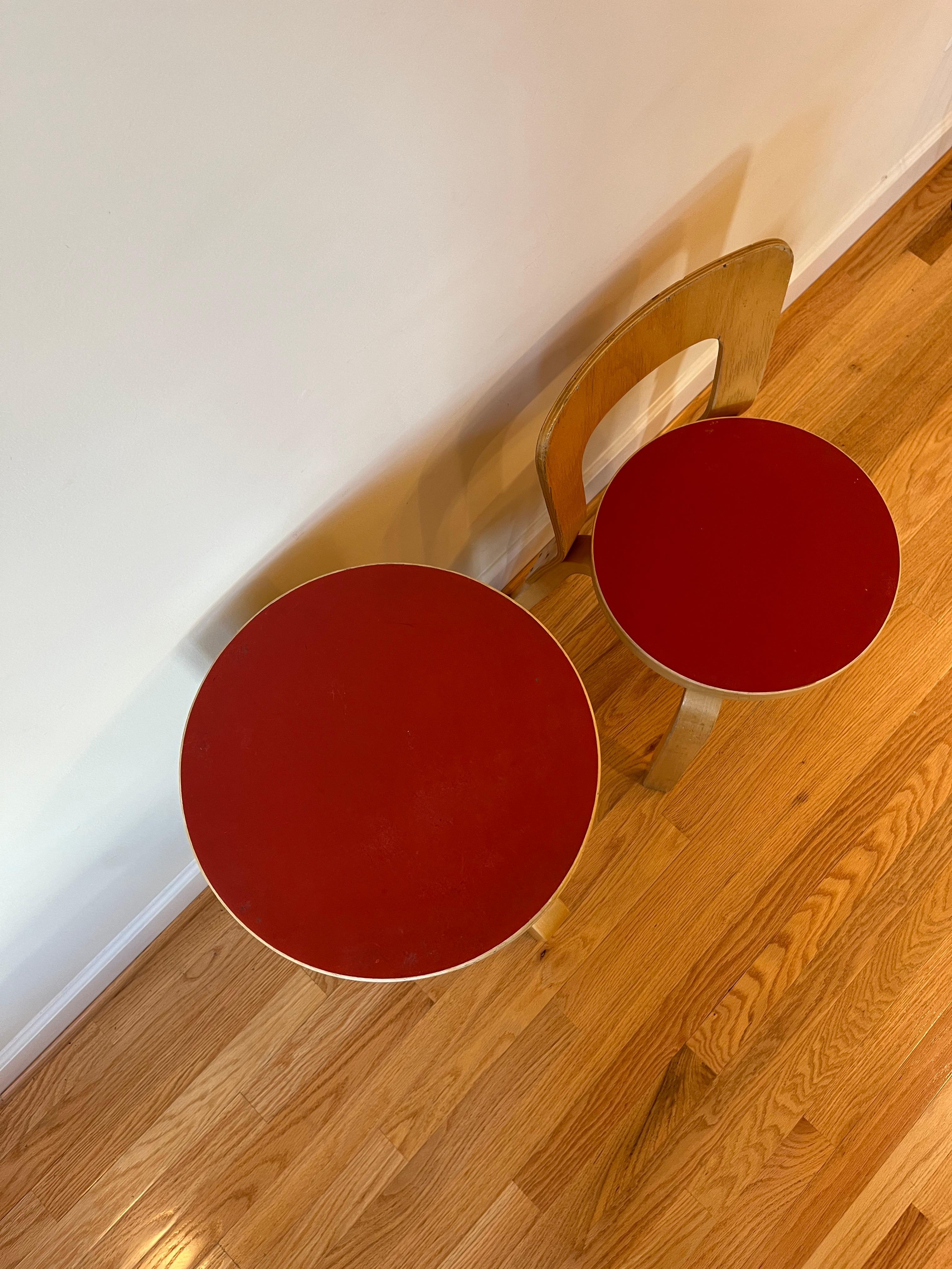 Chair 65 by Alvar Aalto for Artek (Red Linoleum) 2