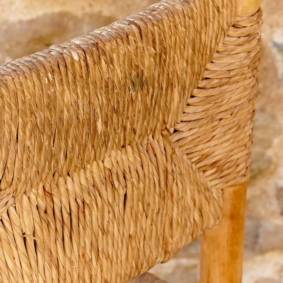 Chair After Charlotte Perriand, Wood Rattan, Mid-Century Modern 5