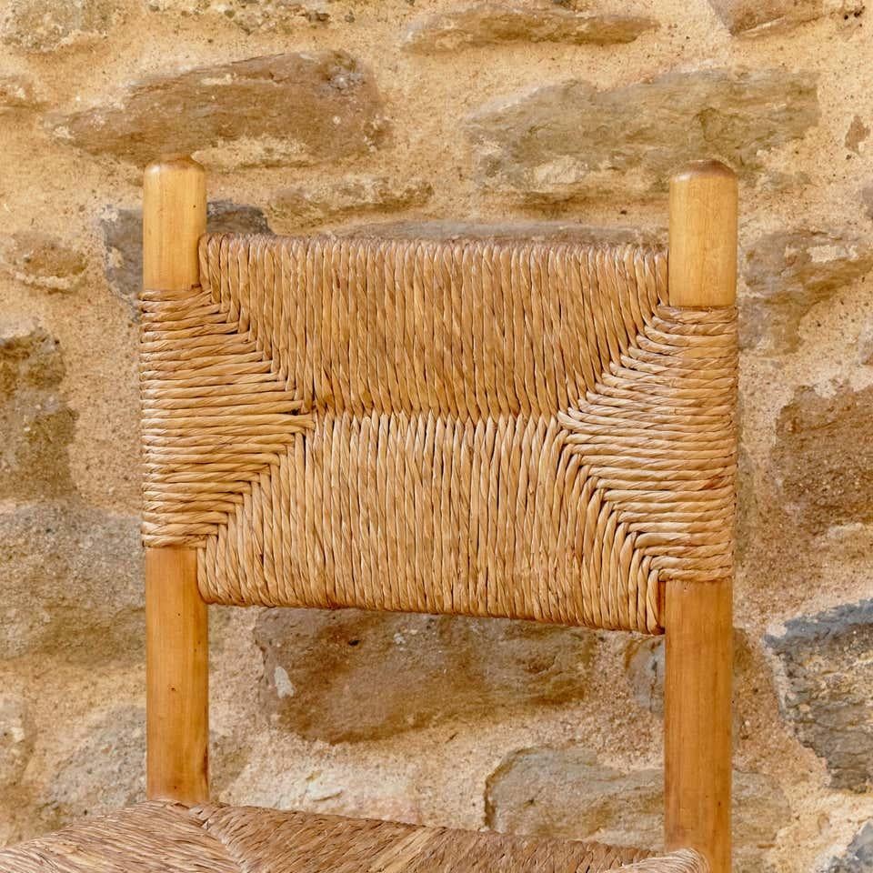 Chair After Charlotte Perriand, Wood Rattan, Mid-Century Modern 1