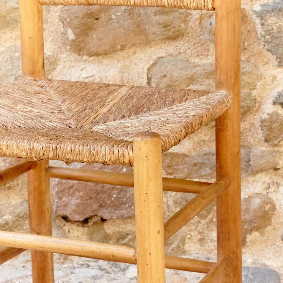 Chair After Charlotte Perriand, Wood Rattan, Mid-Century Modern 2