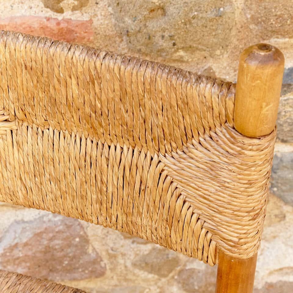 Chair After Charlotte Perriand, Wood Rattan, Mid-Century Modern 4