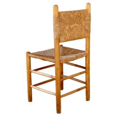 Chair After Charlotte Perriand, Wood Rattan, Mid-Century Modern