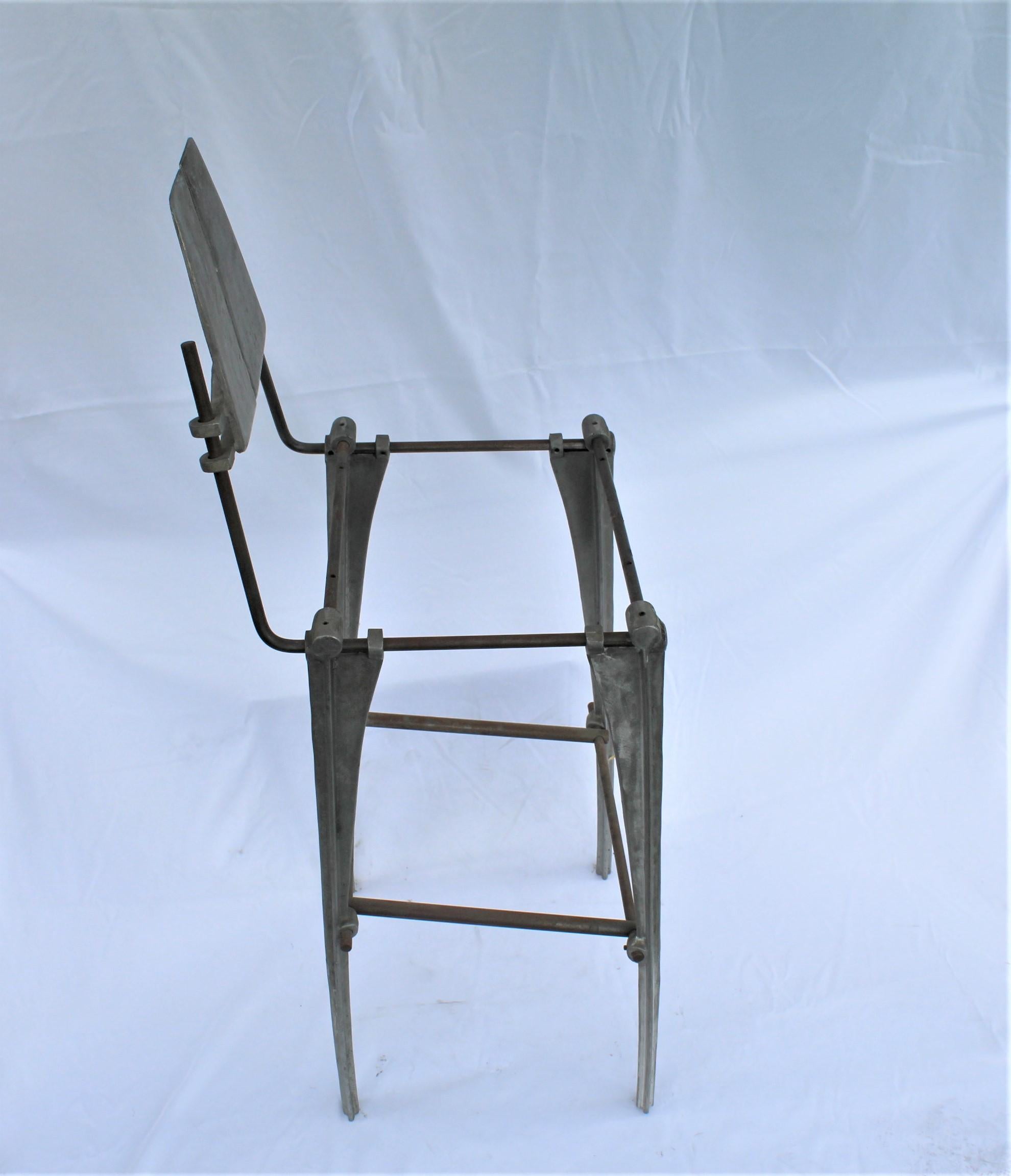 Mid-Century Modern Chair, Aluminum, Midcentury by the Designer R Josten Style   For Sale
