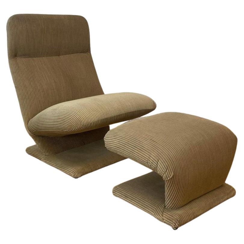 Chair and Ottoman by D.I.A 'Design Institute Of America' For Sale